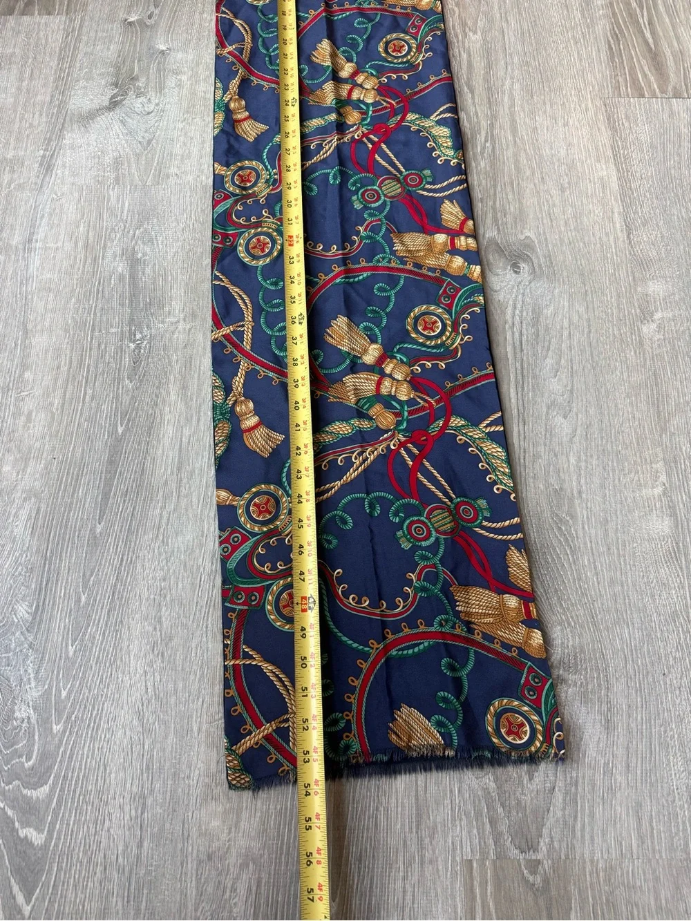 Vintage 100% Silk & Wool Nautical Design Scarf Charter Club Old Money luxury
